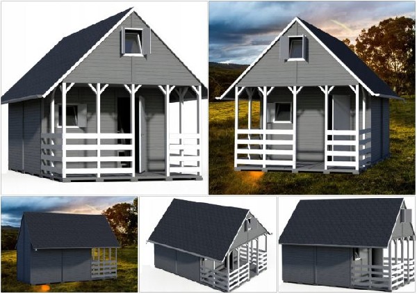 Domek Drewniany Letniskowy Całoroczny 4m/5m 15mm