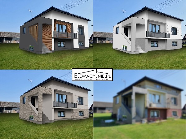Projekty Elewacji / Wizualizacje Fasady / Elewacje Domów