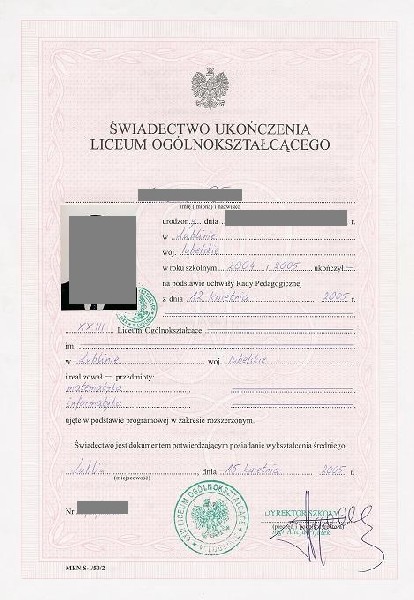 Dyplomy Studia. Matury Certyfikaty Magister Licencjat I Inżynier