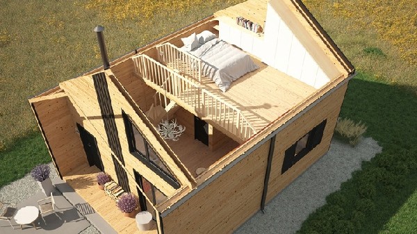 Nowy Piętrowy Domek Do Samodzielnego Montażu 20m2  4m/5m 3