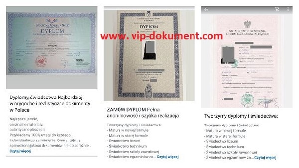 Kup średnie Z Wpisem, Maturę Z Wpisem, Dyplom Uniwersytetu